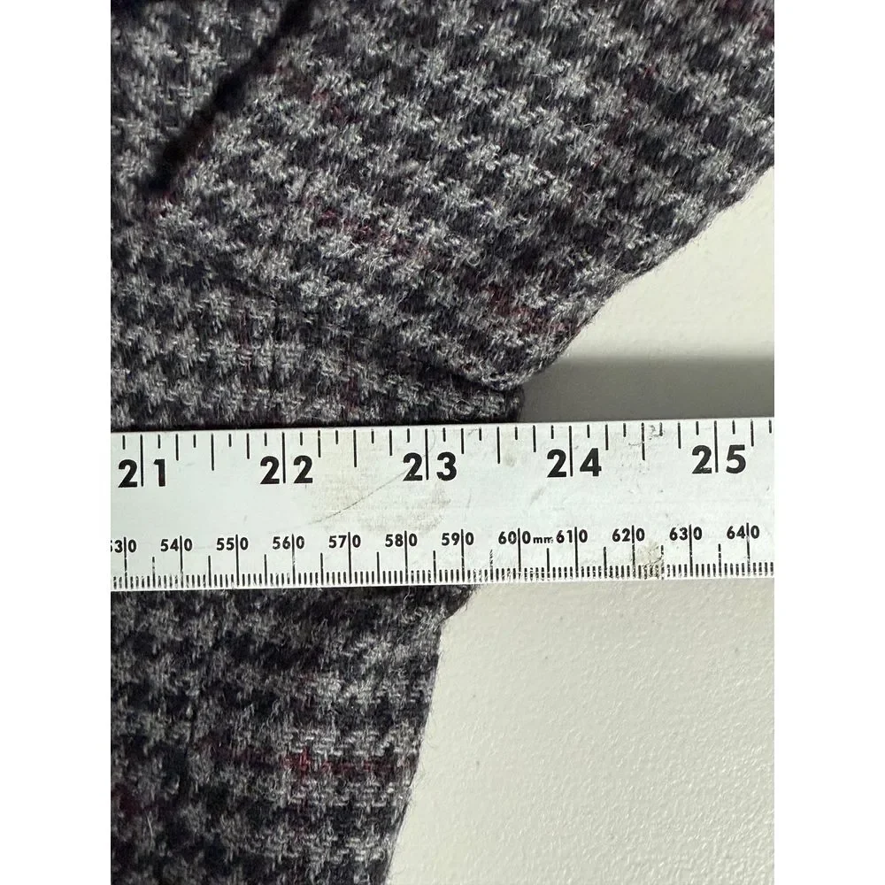 Vtg Houndstooth Blazer‎ Jacket Mens 44R Gray Lambswool Blend Eclectic Grandpa - Picture 12 of 14